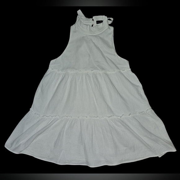 Tuckernuck Pomander Place Morgan White Ruffle Tiered Dress Cotton Lined Sz XL - Picture 6 of 15